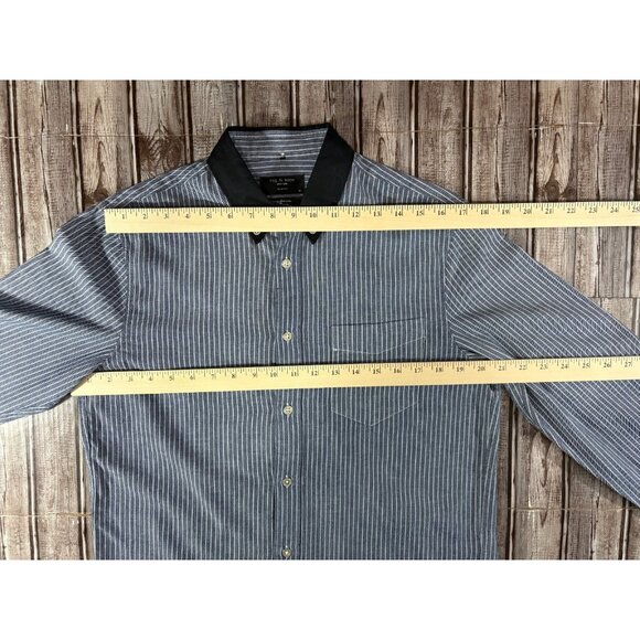 Rag & Bone striped slim fit shirt size M color blue white NWOT - Picture 4 of 5